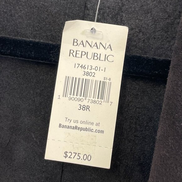 NEW Banana Republic Mens 38R Black Suede Leather Blazer Jacket Single Breasted - Picture 3 of 9